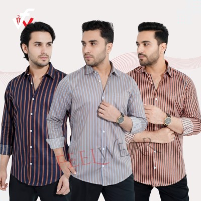 ৩ পিস কম্বো ফুল হাতার চেক শার্ট