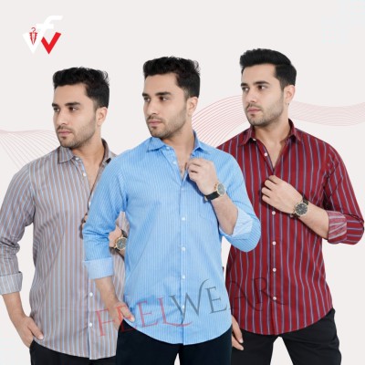 ৩ পিস কম্বো ফুল হাতার চেক শার্ট