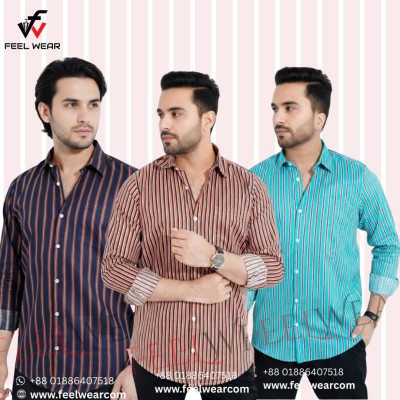 ৩ পিস কম্বো ফুল হাতার চেক শার্ট