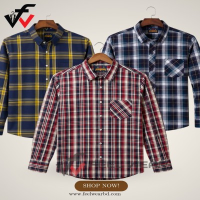 ৩ পিসের কম্বো ফুল হাতা শার্ট