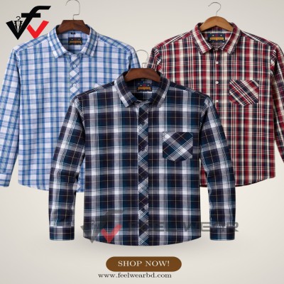 ৩ পিসের কম্বো ফুল হাতা শার্ট