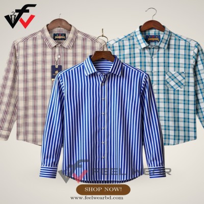 ৩ পিসের কম্বো ফুল হাতা শার্ট