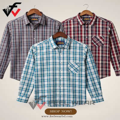 ৩ পিসের কম্বো ফুল হাতা শার্ট