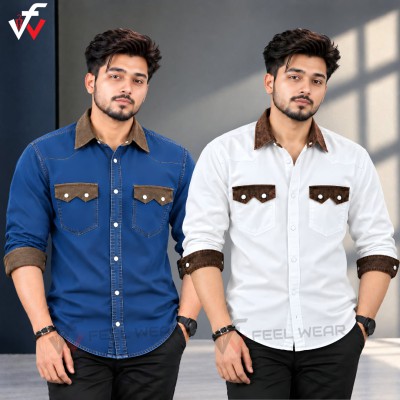 2 পিস প্রিমিয়াম ডেনিম শার্ট-(ফুল হাতা)