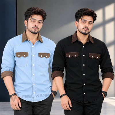 2 পিস প্রিমিয়াম ডেনিম শার্ট-(ফুল হাতা)
