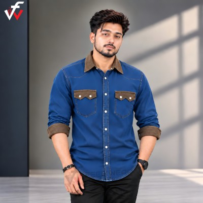 1 পিস প্রিমিয়াম ডেনিম শার্ট-(ফুল হাতা)