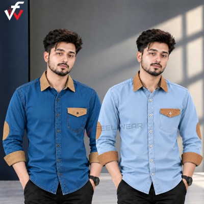 ২ পিস প্রিমিয়াম ডেনিম শার্ট-(ফুল হাতা)