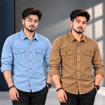 2 পিস প্রিমিয়াম ডেনিম শার্ট-(ফুল হাতা)