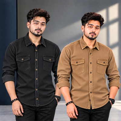 2 পিস প্রিমিয়াম ডেনিম শার্ট-(ফুল হাতা)