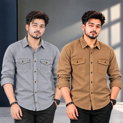 2 পিস প্রিমিয়াম ডেনিম শার্ট-(ফুল হাতা)