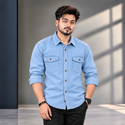 1 পিস প্রিমিয়াম ডেনিম শার্ট-(ফুল হাতা)