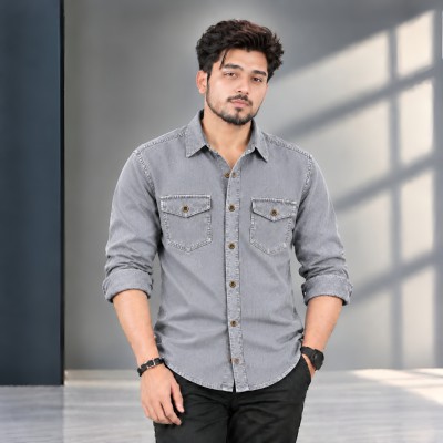 1 পিস প্রিমিয়াম ডেনিম শার্ট-(ফুল হাতা)